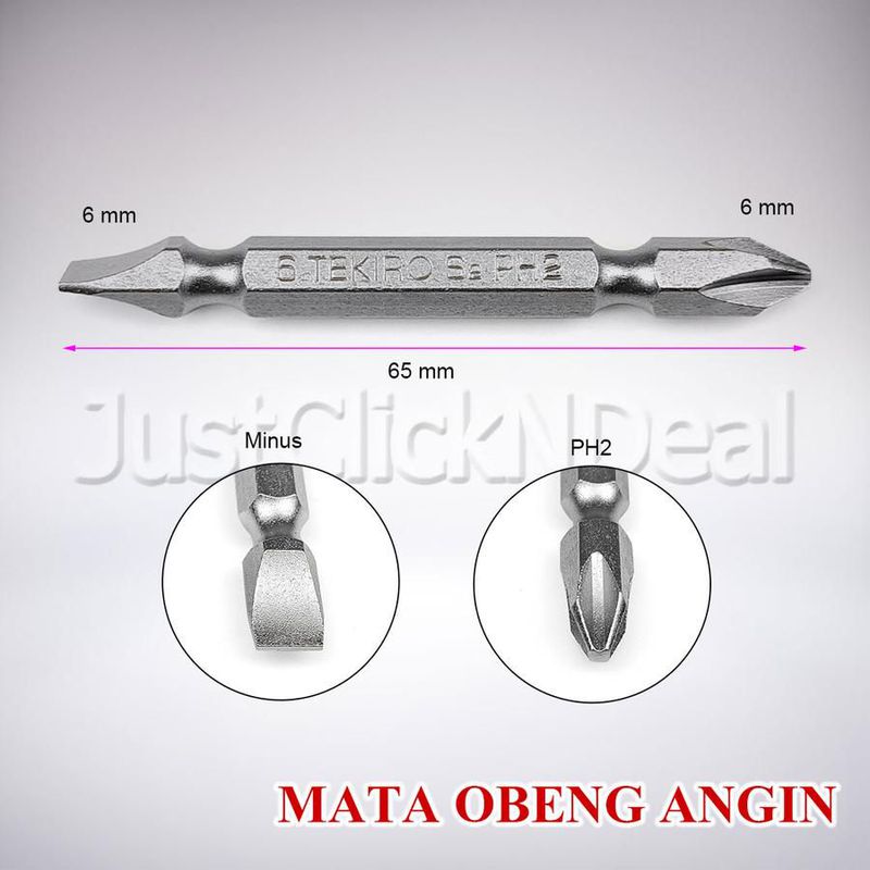 Mata Obeng Plus Minus (+/-) PH2 65mm