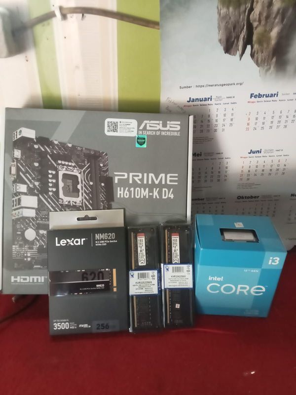 Motherboard, processor, ram, SSD