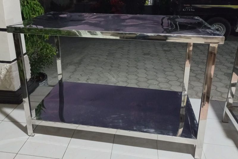 Meja Full Stainless 2 Rak