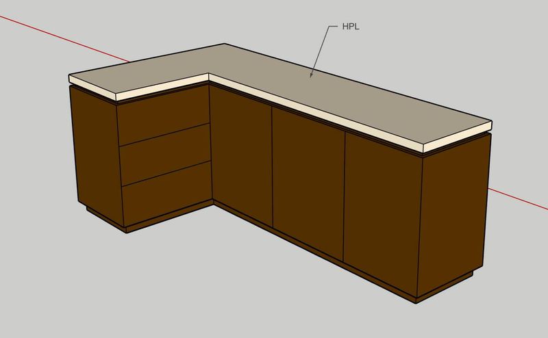 Custom Rak Piring L 290cmx45cm - HPL