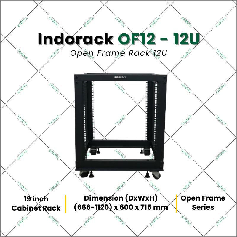 Indorack OF12 19 Inch Open Frame Rack 12U