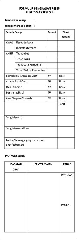 Form Pengkajian Resep Tepus II