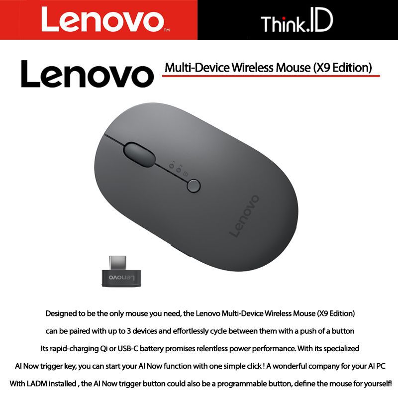 Lenovo Multi-Device Wireless Mouse (X9 Edition) 4Y51R29290