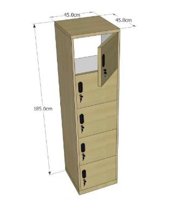 LOCKER HANDMADE UK. 45 (P) x 45 (L) x 185 (T), cm