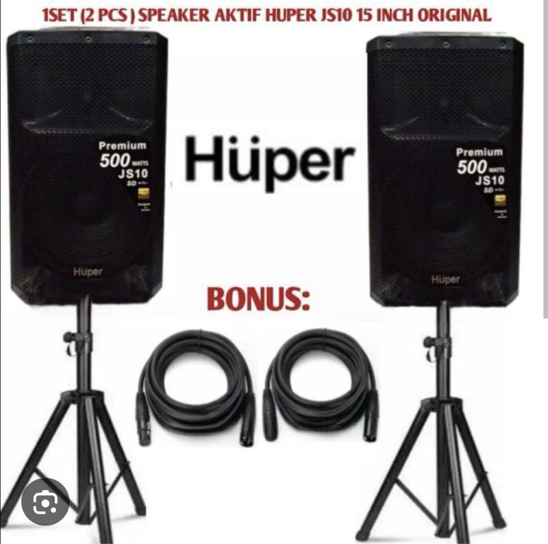 Paket sound sistem Huper JS 10, subwoofer, mixer, dan mic