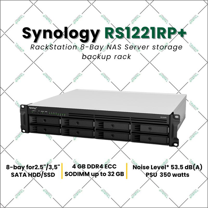 Synology RS1221RP+ RackStation 8-Bay NAS Server storage backup rack