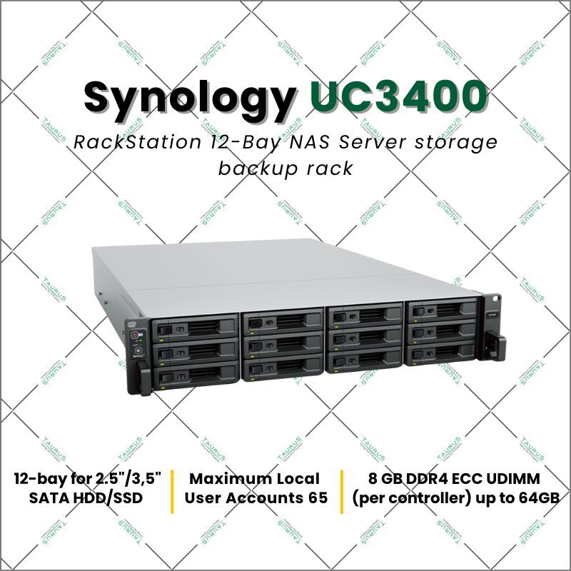 Synology UC3400 RackStation 12-Bay NAS Server storage backup rack