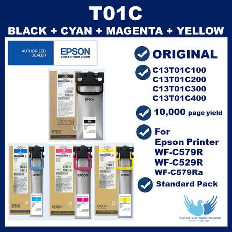 Tinta epson T01C standar WF C579R WF-579R original - Black
