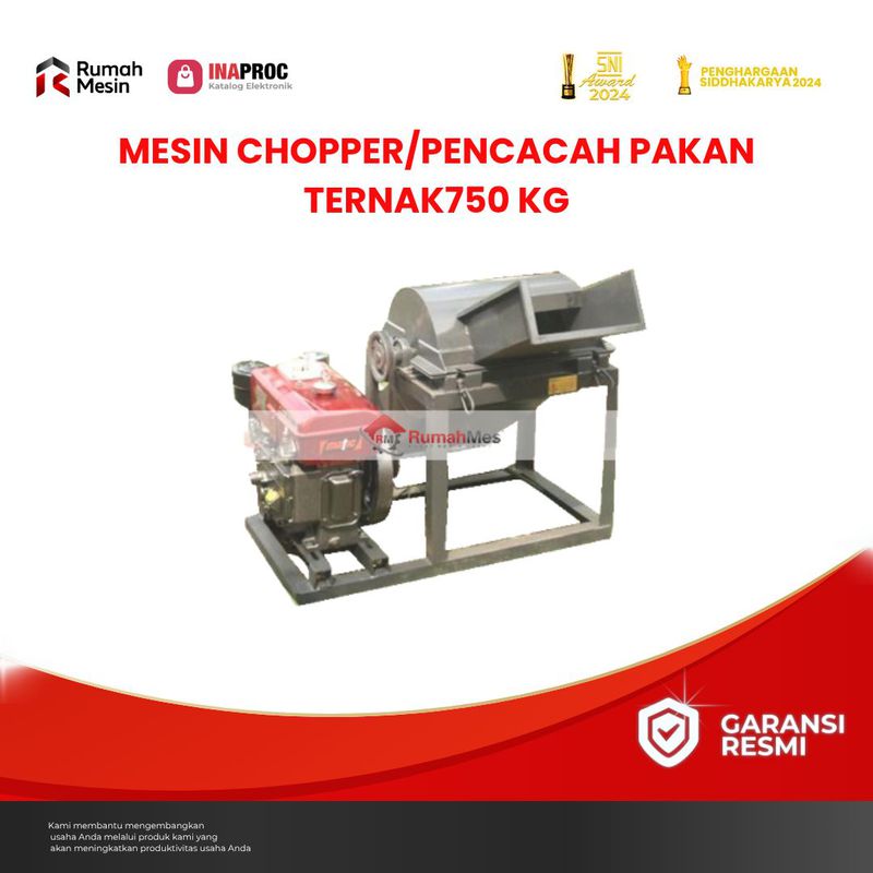 Mesin Chopper/Pencacah Pakan Ternak 750 KG