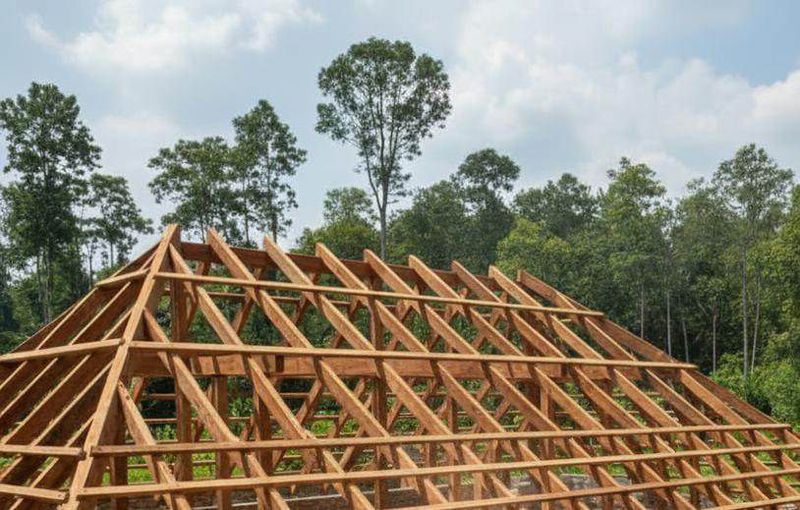 Pemasangan Usuk dan Reng Kayu Kruing Baru