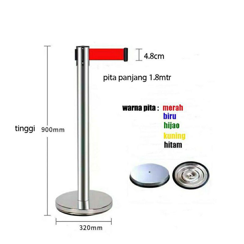standing barrier / tiang antrian