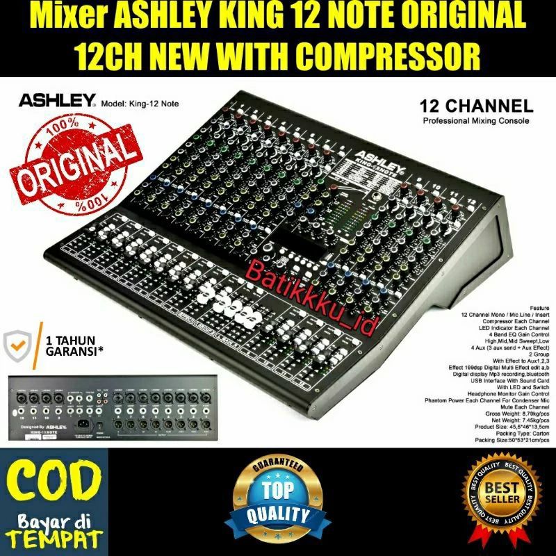 MIXER ASHLEY KING 12 NOTE KING12 NOTE ORIGINAL 12Chanal
