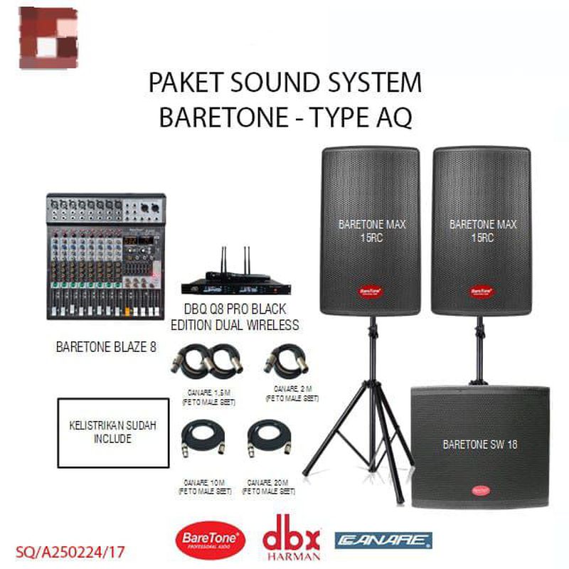 PAKET SOUND SYSTEM BARETONE - TYPE AQ