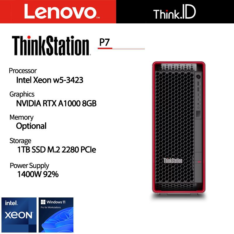 ThinkStation P7 Xeon W5-3423 128GB 1TB SSD A1000 8GB Win11 Pro WS 7ID ...