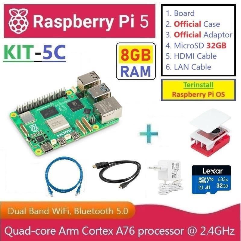 KIT-5C : Raspberry Pi 5 (8GB RAM) - Complete SET