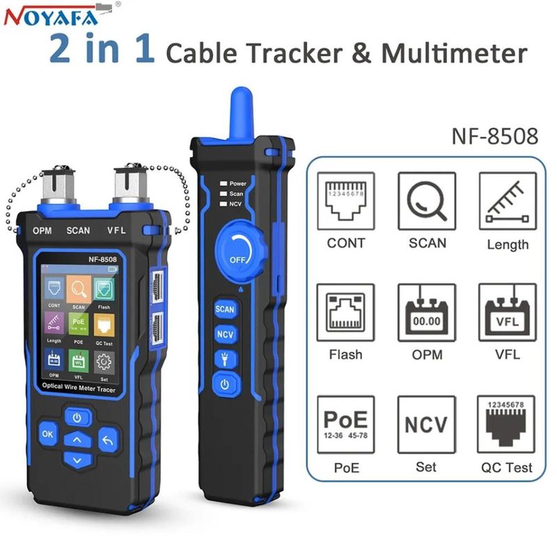 NOYAFA NF 8508 NETWORK CABLE TESTER TRACKER LAN OPTICAL POWER METER