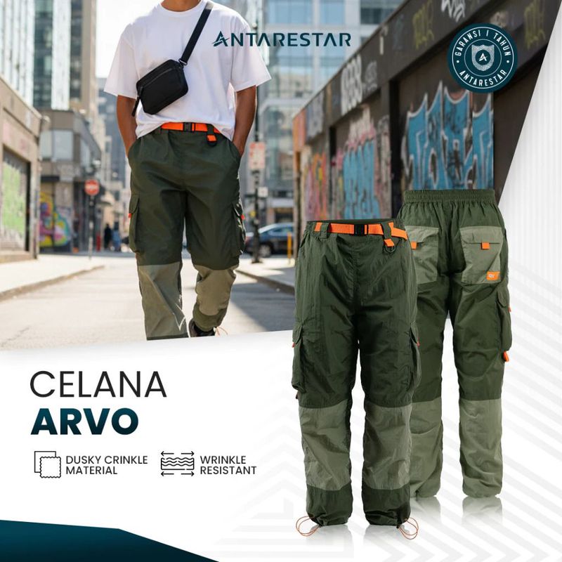 Celana Panjang Crinkle Arvo Urban Outdoor Kalcer Hiking Unisex Panjang ...
