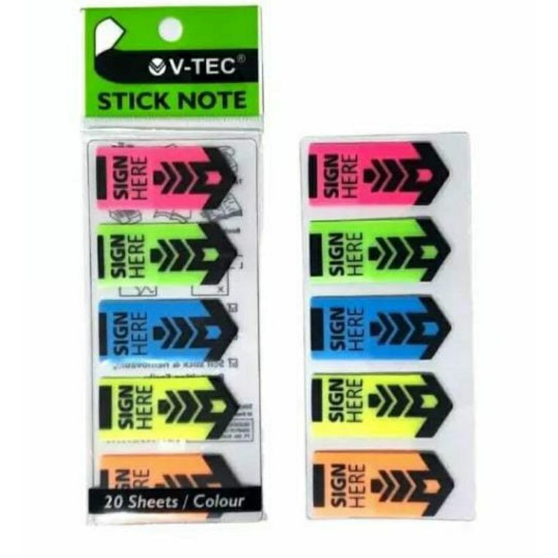 Sticky Note V-Tec SN520 Sign here