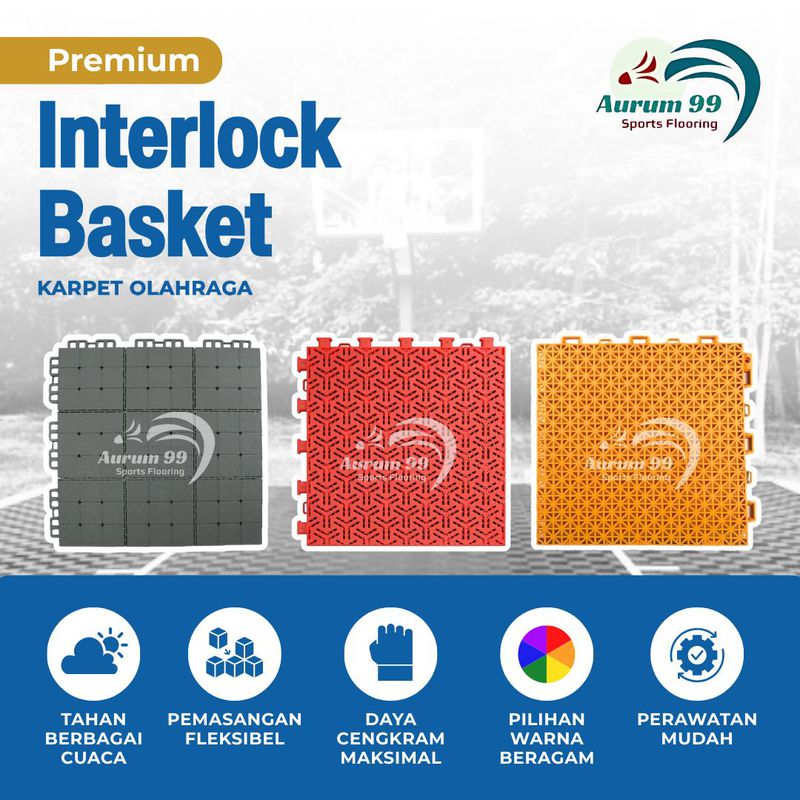 Interlock Basketball - Lantai Basket Outdoor | Lantai Lapangan Basket ...