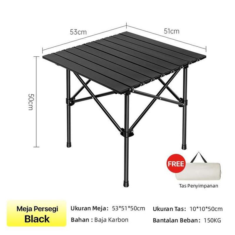 TrailTop Meja Camping Lipat Outdoor Ukuran Meja Persegi: 53*51*50cm
