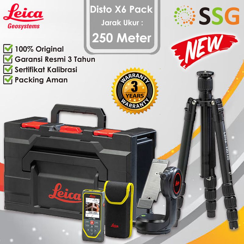 Distometer Leica X6 Package / Meteran Laser Leica X6 Paket Lengkap ...