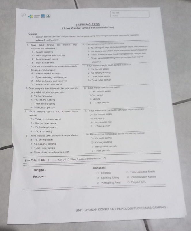 FORM SKRINING EPDS