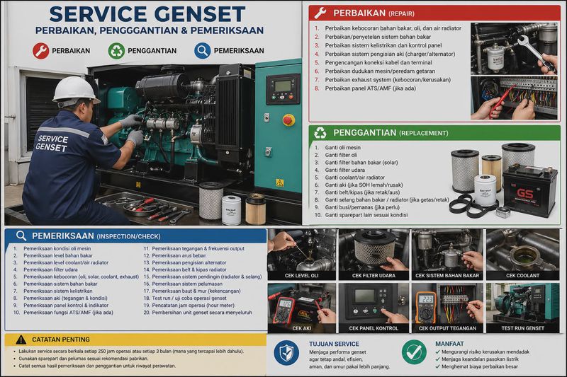SERVICE GENSET 125 KVA(TYPE OPEN)