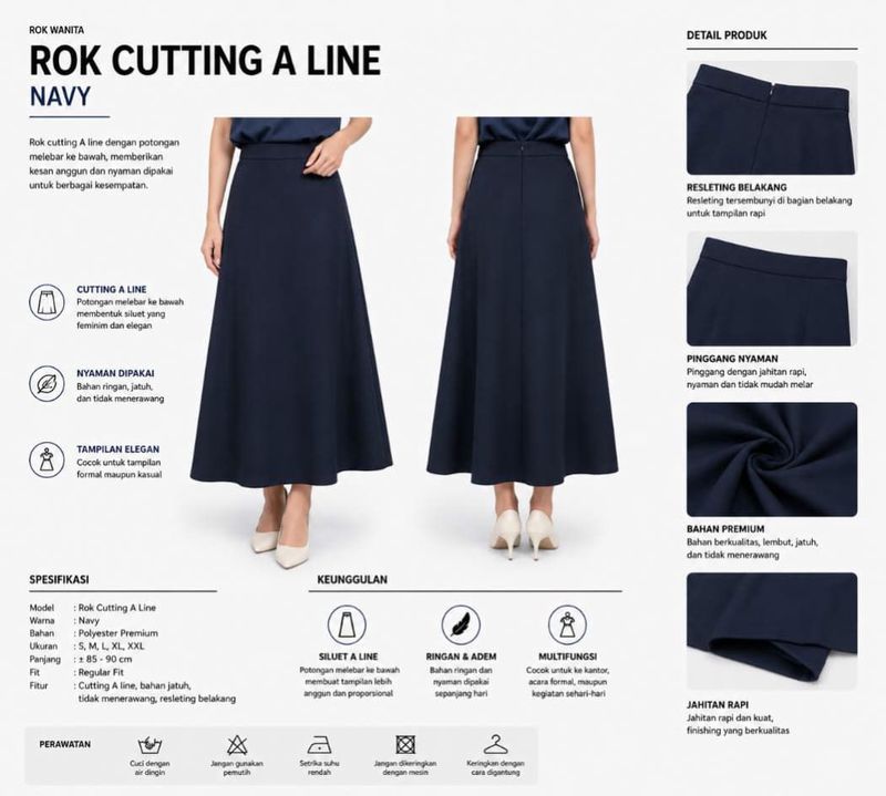 Rok Panjang A Line - XL