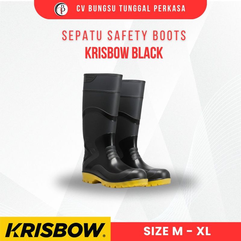 Sepatu Boots Safety Krisbow Black / Hitam - M