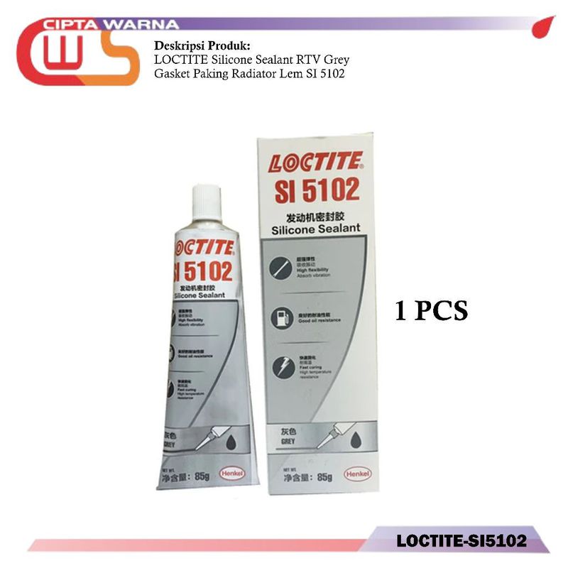 LOCTITE Silicone Sealant RTV Grey Gasket Paking Radiator Lem SI 5102