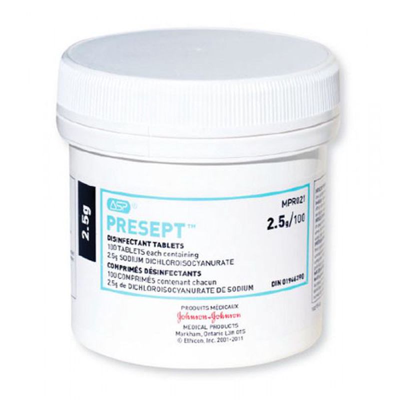 Johnson & Johnson Presept Disinfectant Tablets 1 Botol Isi 100 Pcs
