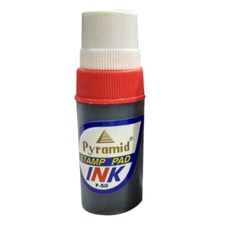 Pyramid Stamp Pad Ink Merah 1 Kotak Isi 12 Pcs 50 ml Merah