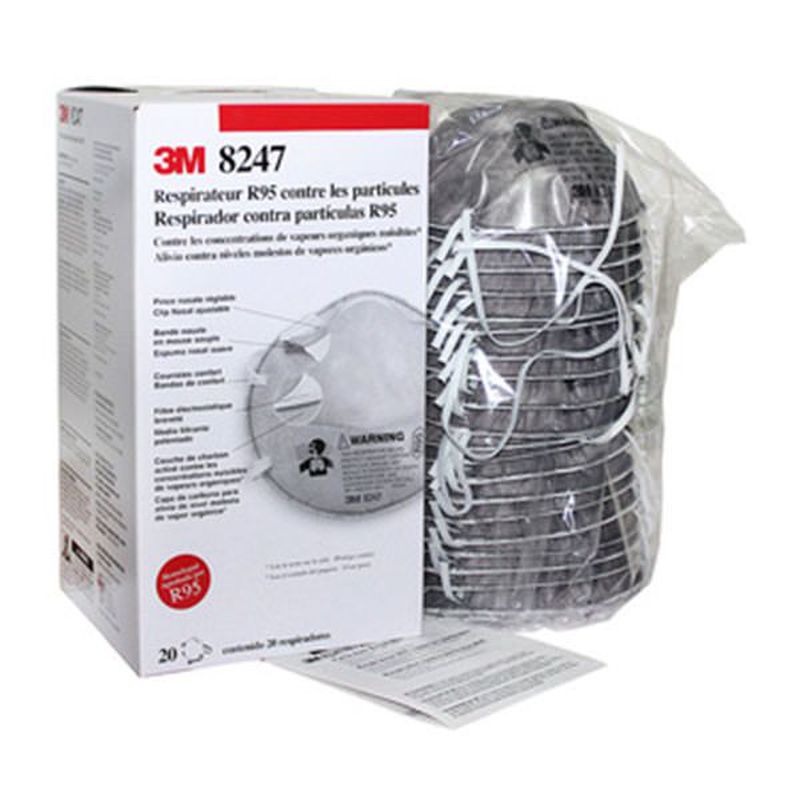 3M Particulate Respirator R95 Cat No. 8247 - Abu-abu - 1 Kotak Isi 20 ...