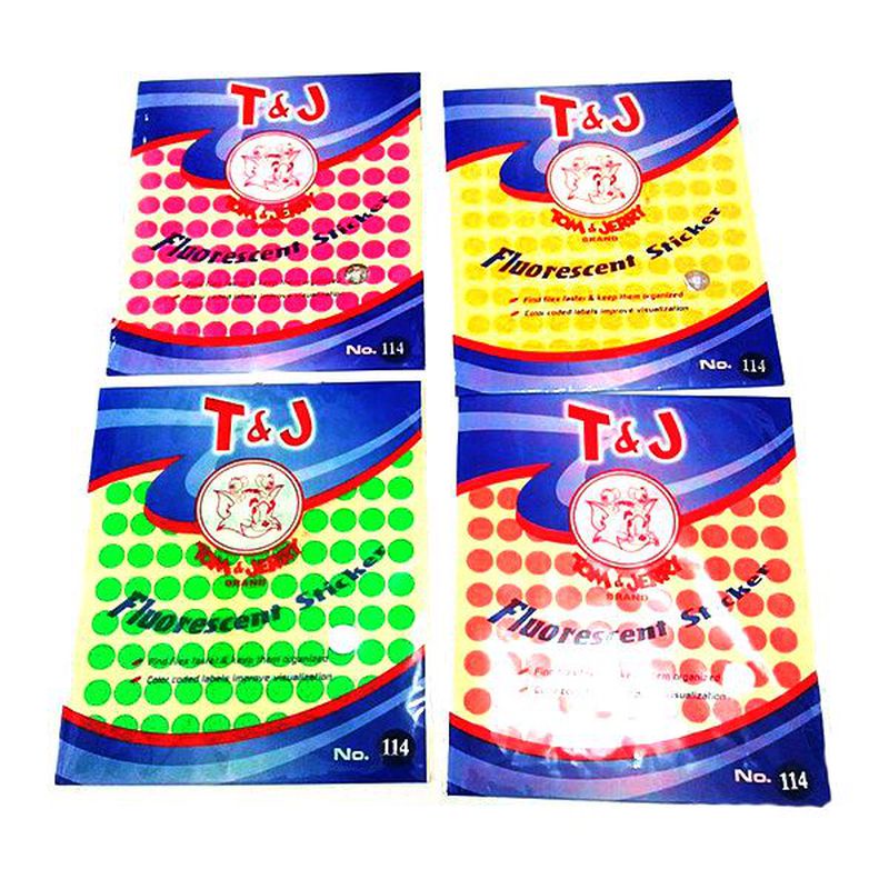 T&J Sticker Label Warna No. 114 - Warna Campuran - 1 Karton Isi 25 Pak ...