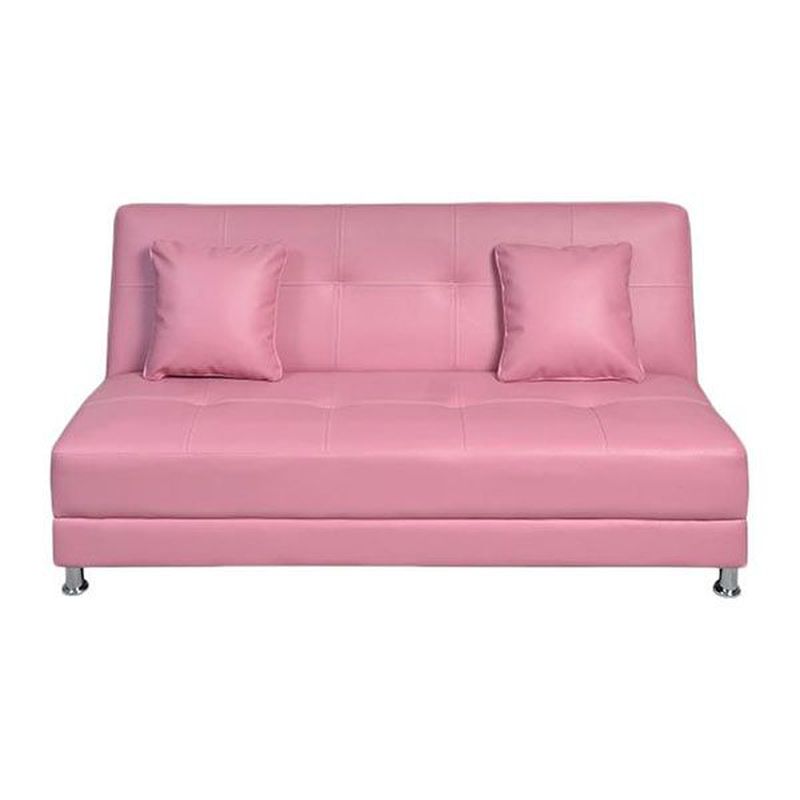 OLC Luxio Sofabed Kayu Jati Belanda & Syntetic Leather Pink